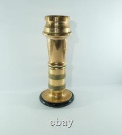 Buse de Tuyau d'Incendie en Laiton Vintage Universal Fyrex Patine de Pompier 25cm Antique