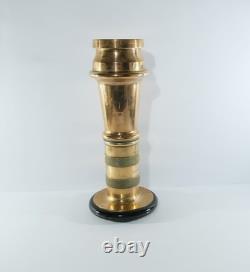 Buse de Tuyau d'Incendie en Laiton Vintage Universal Fyrex Patine de Pompier 25cm Antique