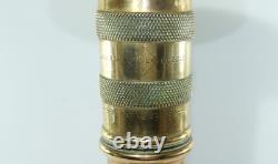 Buse de Tuyau d'Incendie en Laiton Vintage Universal Fyrex Patine de Pompier 25cm Antique