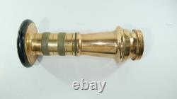 Buse de Tuyau d'Incendie en Laiton Vintage Universal Fyrex Patine de Pompier 25cm Antique