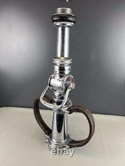 Buse de pompier Vintage Seagrave 21/2 pouces Playpipe Chrome, avec poignées en cuir