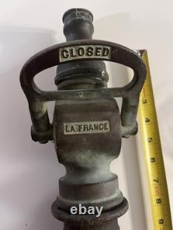 Buse de pompier ancienne en laiton et cuivre American LaFrance 30 pouces RARE