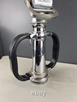 Buse de pompier vintage Powhaton Chrome 2 1/2 po avec embout de 1 1/4 po