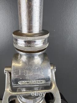 Buse de pompier vintage Powhaton Chrome 2 1/2 po avec embout de 1 1/4 po