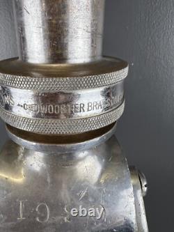 Buse de pompier vintage Powhaton Chrome 2 1/2 po avec embout de 1 1/4 po