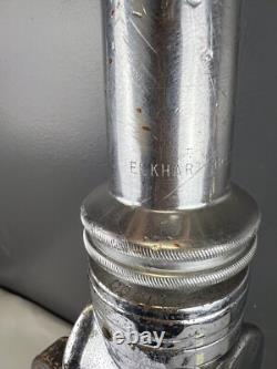 Buse de pompier vintage Powhaton Chrome 2 1/2 po avec embout de 1 1/4 po