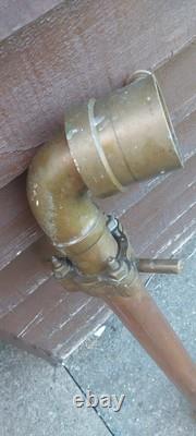 Buse de pompier vintage antique en laiton de 16 POUCES de la brigade des pompiers
