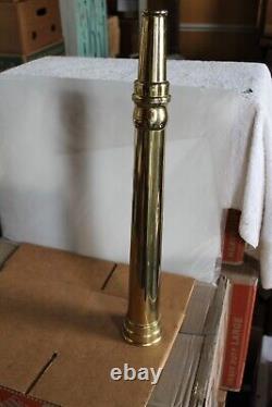 Buse de tuyau d'incendie PPC en laiton vintage de 2 1/2 pouces, 24 pouces de long
