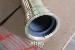 Buse de tuyau d'incendie PPC en laiton vintage de 2 1/2 pouces, 24 pouces de long