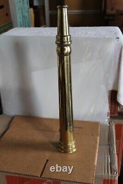 Buse de tuyau d'incendie PPC en laiton vintage de 2 1/2 pouces, 24 pouces de long