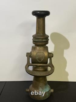 Buse de tuyau d'incendie Vintage Elkhart Chief - Mémorabilia de lutte contre l'incendie 13,5 pouces