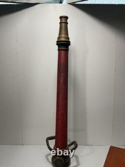 Buse de tuyau d’incendie antique, double poignée, laiton 30