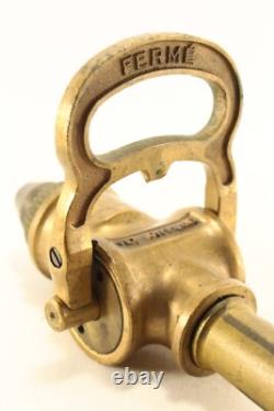 Buse de tuyau d'incendie en bronze/laiton des années 1930, A. Dubois Brevete