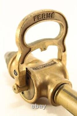 Buse de tuyau d'incendie en bronze/laiton français des années 1930, A. Dubois Brevete