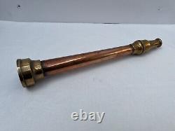 Buse de tuyau d'incendie en cuivre et laiton de la brigade de pompiers Merryweather Londres antique 5/8