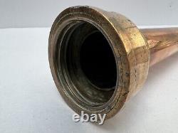 Buse de tuyau d'incendie en cuivre et laiton de la brigade de pompiers Merryweather Londres antique 5/8
