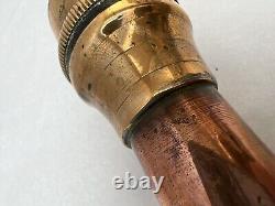 Buse de tuyau d'incendie en cuivre et laiton de la brigade de pompiers Merryweather Londres antique 5/8