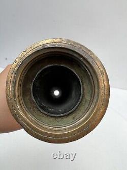 Buse de tuyau d'incendie en cuivre et laiton de la brigade de pompiers Merryweather Londres antique 5/8