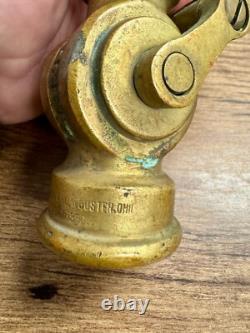 Buse de tuyau d'incendie en laiton Akron Ball vintage