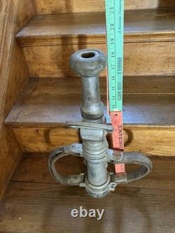 Buse de tuyau d'incendie en laiton Colt vintage de 18 pouces marquée O. C. F. D Ouvrir Fermer Déplacer Incendie