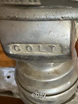 Buse de tuyau d'incendie en laiton Colt vintage de 18 pouces marquée O. C. F. D Ouvrir Fermer Déplacer Incendie