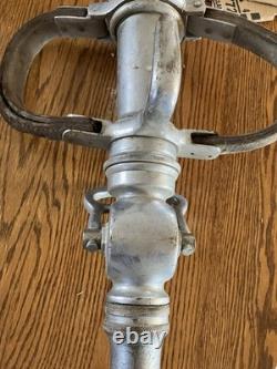 Buse de tuyau d'incendie en laiton Colt vintage de 18 pouces marquée O. C. F. D Ouvrir Fermer Déplacer Incendie