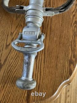 Buse de tuyau d'incendie en laiton Colt vintage de 18 pouces marquée O. C. F. D Ouvrir Fermer Déplacer Incendie