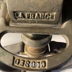 Buse de tuyau d'incendie en laiton Vintage LaFrance des années 1930, avec poignées en cuir
