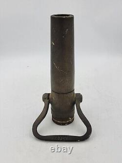Buse de tuyau d'incendie en laiton antique 9,5 pouces de haut MARQUE INCONNUE