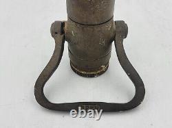 Buse de tuyau d'incendie en laiton antique 9,5 pouces de haut MARQUE INCONNUE