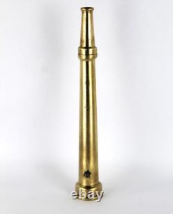 Buse de tuyau d'incendie en laiton antique - Objet de collection vintage de lutte contre l'incendie