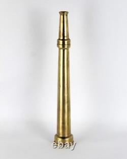 Buse de tuyau d'incendie en laiton antique - Objet de collection vintage de lutte contre l'incendie