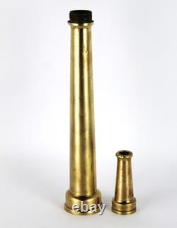 Buse de tuyau d'incendie en laiton antique - Objet de collection vintage de lutte contre l'incendie