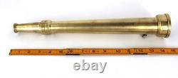 Buse de tuyau d'incendie en laiton antique - Objet de collection vintage de lutte contre l'incendie