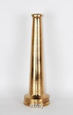 Buse de tuyau d'incendie en laiton antique Powhatan - Mémorabilia vintage de lutte contre les incendies