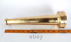 Buse de tuyau d'incendie en laiton antique Powhatan - Mémorabilia vintage de lutte contre les incendies