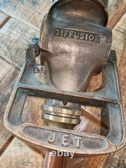 Buse de tuyau d’incendie en laiton antique de 23 pouces de long, française, en laiton et cuivre, excellent état