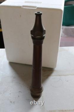 Buse de tuyau d'incendie en laiton et cuivre vintage 20 sans marquages