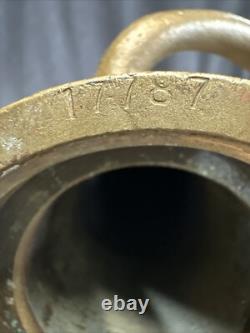 Buse de tuyau d'incendie en laiton et cuivre vintage 30 Boston Woven Hose & Rubber Co