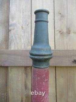 Buse de tuyau d'incendie en laiton rouge vintage ANTIQUE 30 1/2