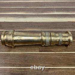 Buse de tuyau d'incendie en laiton vintage