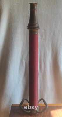 Buse de tuyau d'incendie en laiton vintage 1968 Powhatan B&I Works NS 30 Sapeur-pompier West VA