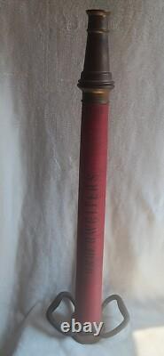 Buse de tuyau d'incendie en laiton vintage 1968 Powhatan B&I Works NS 30 Sapeur-pompier West VA