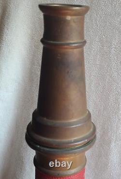 Buse de tuyau d'incendie en laiton vintage 1968 Powhatan B&I Works NS 30 Sapeur-pompier West VA