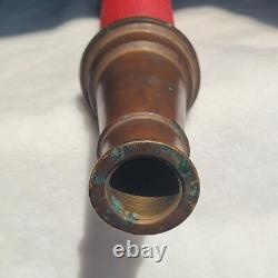 Buse de tuyau d'incendie en laiton vintage 1968 Powhatan B&I Works NS 30 Sapeur-pompier West VA