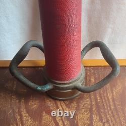 Buse de tuyau d'incendie en laiton vintage 1968 Powhatan B&I Works NS 30 Sapeur-pompier West VA