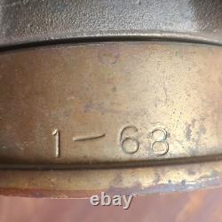 Buse de tuyau d'incendie en laiton vintage 1968 Powhatan B&I Works NS 30 Sapeur-pompier West VA