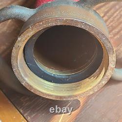 Buse de tuyau d'incendie en laiton vintage 1968 Powhatan B&I Works NS 30 Sapeur-pompier West VA