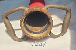 Buse de tuyau d'incendie en laiton vintage 1968 Powhatan B&I Works NS 30 Sapeur-pompier West VA