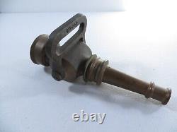Buse de tuyau d'incendie en laiton vintage 9,5 pouces de long ouverture 1/2
